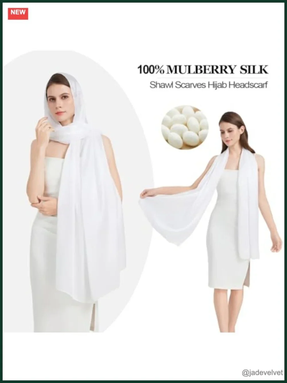 100% Mulberry Silk Long Large Scarf Shawl Wrap for Women Travel